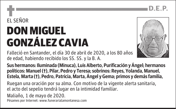 DON MIGUEL GONZÁLEZ CAVIA