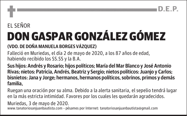 DON GASPAR GONZÁLEZ GÓMEZ