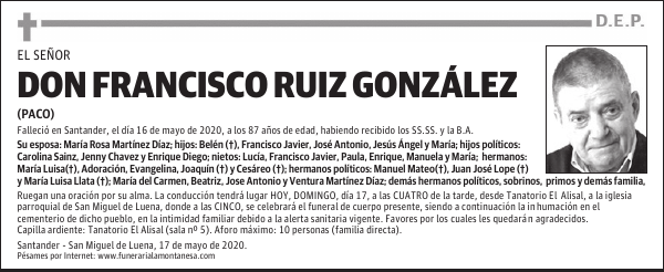 DON FRANCISCO RUIZ GONZÁLEZ