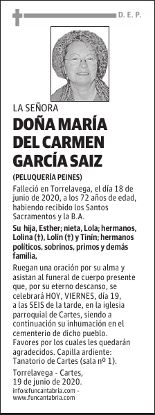 DOÑA MARÍA DEL CARMEN GARCÍA SAIZ