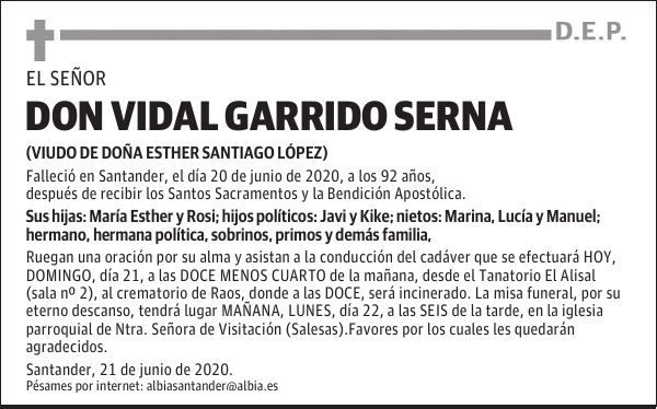 DON VIDAL GARRIDO SERNA