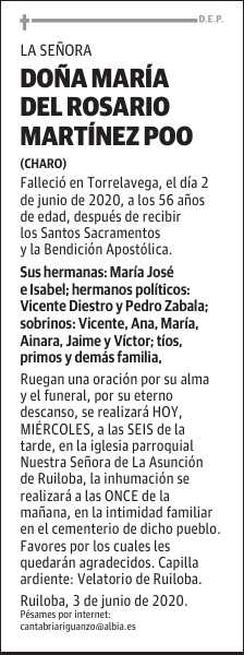 DOÑA MARÍA DEL ROSARIO MARTÍNEZ POO