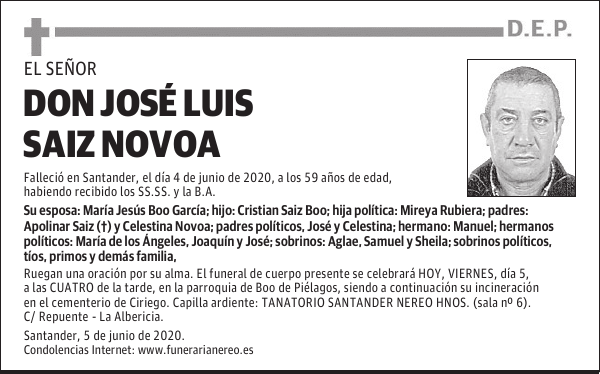 DON JOSÉ LUIS SAIZ NOVOA