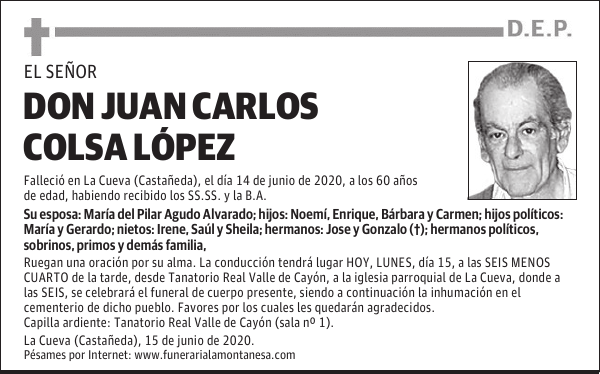 DON JUAN CARLOS COLSA LÓPEZ