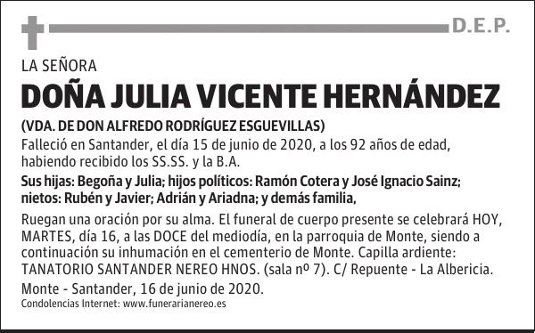 DOÑA JULIA VICENTE HERNÁNDEZ