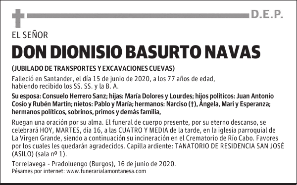 DON DIONISIO BASURTO NAVAS