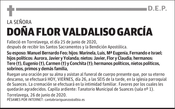 DOÑA FLOR VALDALISO GARCÍA