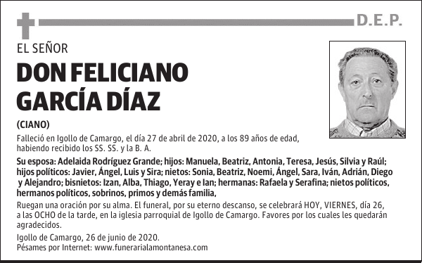 DON FELICIANO GARCÍA DÍAZ
