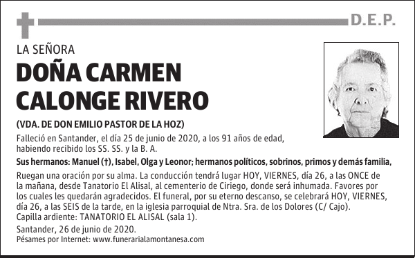 DOÑA CARMEN CALONGE RIVERO