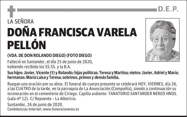 DOÑA FRANCISCA VARELA PELLÓN