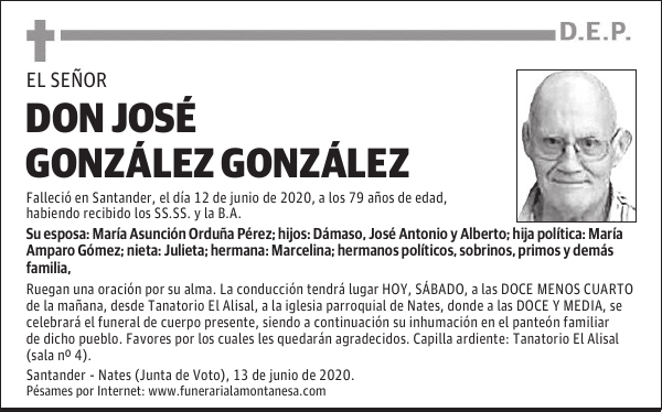 DON JOSÉ GONZÁLEZ GONZÁLEZ