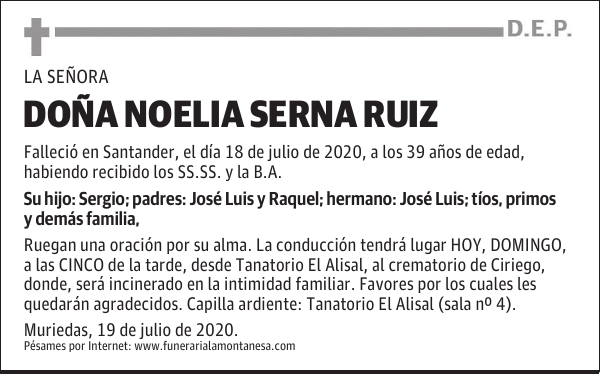 DOÑA NOELIA SERNA RUIZ