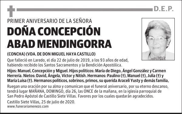 DOÑA CONCEPCIÓN ABAD MENDINGORRA