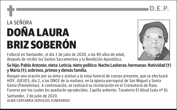 DOÑA LAURA BRIZ SOBERÓN