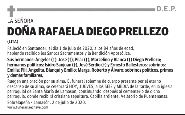 DOÑA RAFAELA DIEGO PRELLEZO