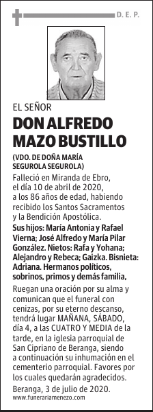DON ALFREDO MAZO BUSTILLO