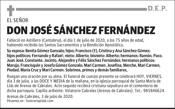 DON JOSÉ SÁNCHEZ FERNÁNDEZ