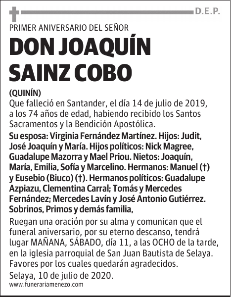 DON JOAQUÍN SAINZ COBO