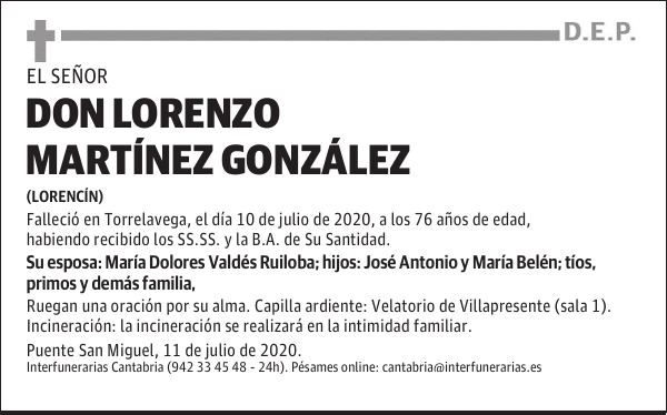 DON LORENZO MARTÍNEZ GONZÁLEZ