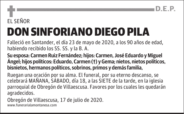 DON SINFORIANO DIEGO PILA