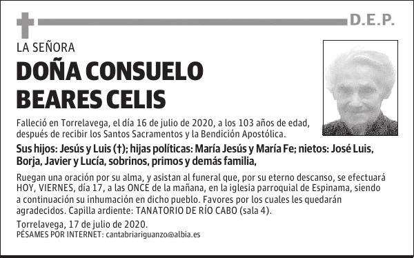 DOÑA CONSUELO BEARES CELIS