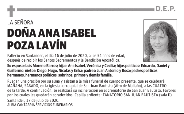 DOÑA ANA ISABEL POZA LAVÍN