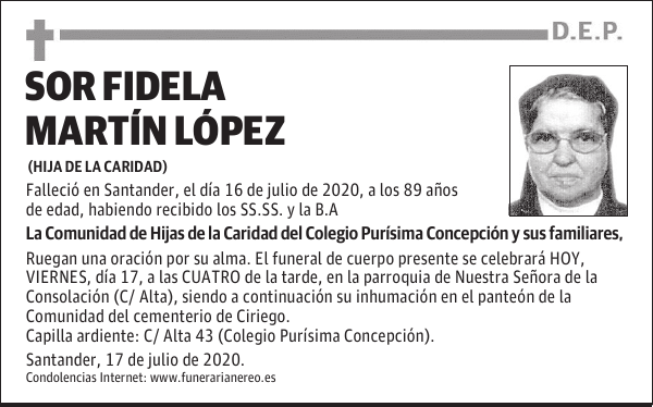 SOR FIDELA MARTÍN LÓPEZ