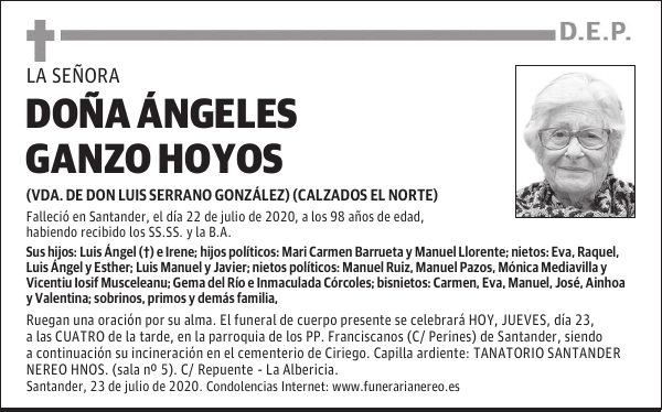 DOÑA ÁNGELES GANZO HOYOS
