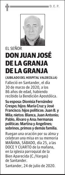 DON JUAN JOSÉ DE LA GRANJA DE LA GRANJA