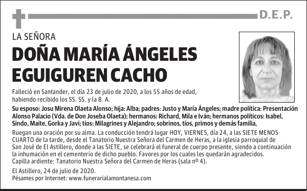 DOÑA MARÍA ÁNGELES EGUIGUREN CACHO