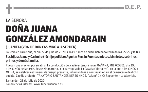 DOÑA JUANA GONZÁLEZ AMONDARAIN
