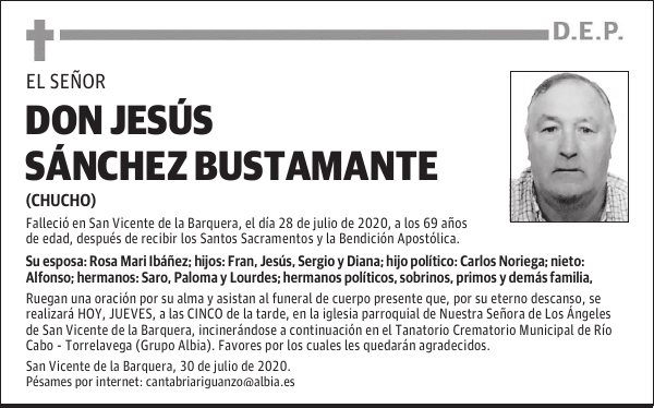 DON JESÚS SÁNCHEZ BUSTAMANTE