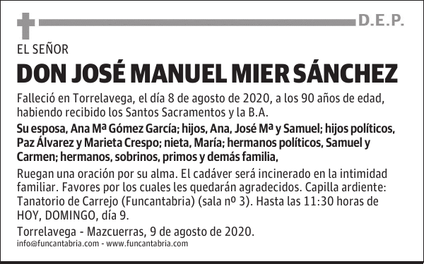DON JOSÉ MANUEL MIER SÁNCHEZ