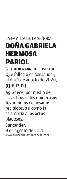 DOÑA GABRIELA HERMOSA PARIOL