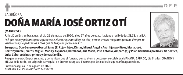DOÑA MARÍA JOSÉ ORTIZ OTÍ
