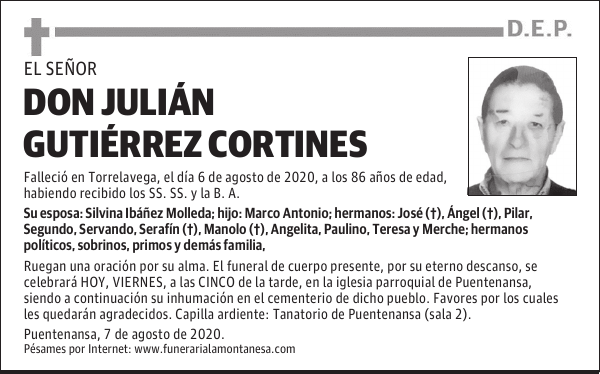 DON JULIÁN GUTIÉRREZ CORTINES