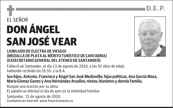 DON ÁNGEL SAN JOSÉ VEAR