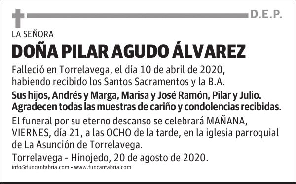 DOÑA PILAR AGUDO ÁLVAREZ