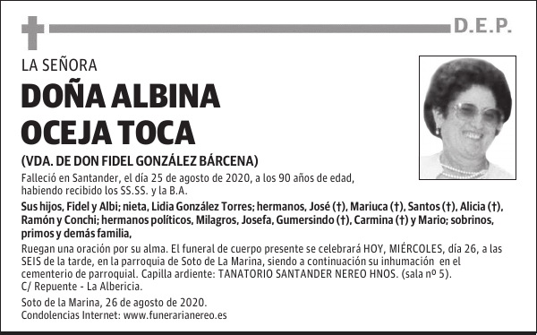DOÑA ALBINA OCEJA TOCA