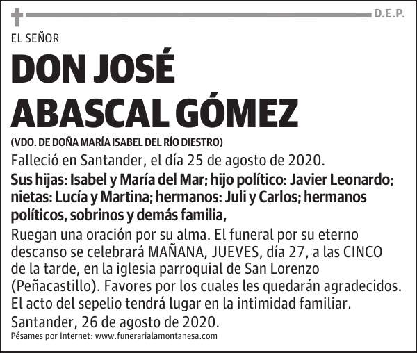 DON JOSÉ ABASCAL GÓMEZ