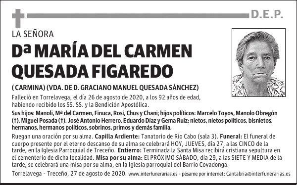 DOÑA MARÍA DEL CARMEN QUESADA FIGAREDO