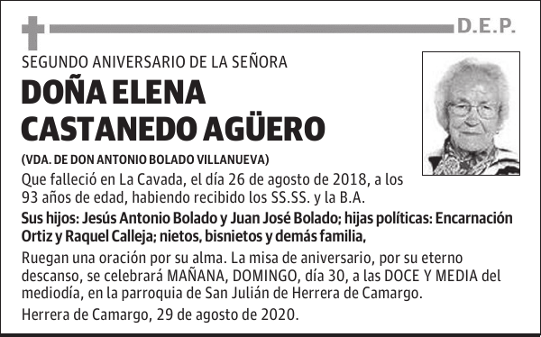DOÑA ELENA CASTANEDO AGÜERO