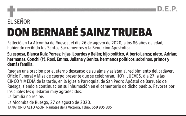 D. BERNABÉ SAINZ TRUEBA