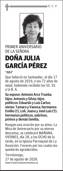 DOÑA JULIA GARCÍA PÉREZ