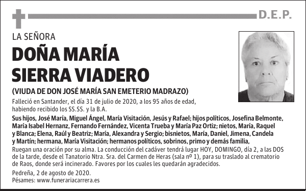 DOÑA MARÍA SIERRA VIADERO