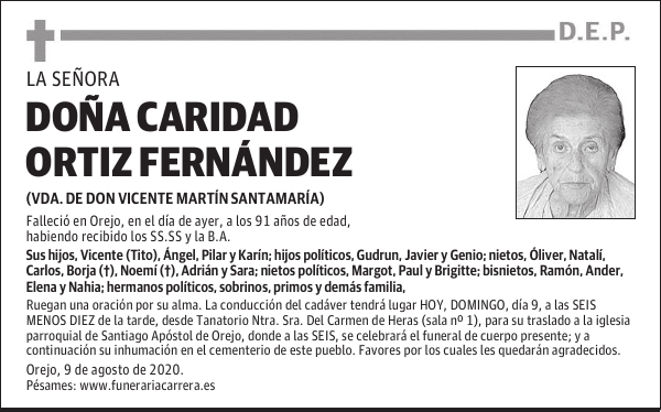 DOÑA CARIDAD ORTIZ FERNÁNDEZ
