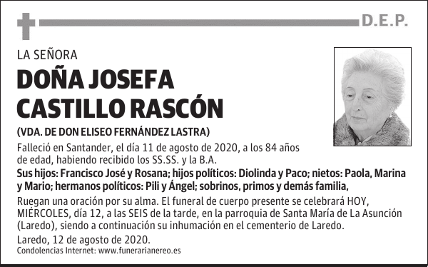DOÑA JOSEFA CASTILLO RASCÓN