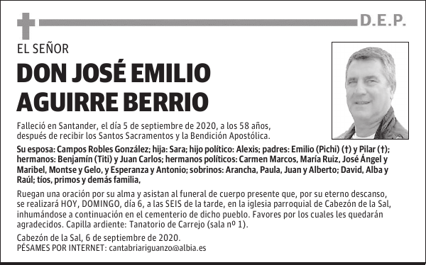 DON JOSÉ EMILIO AGUIRRE BERRIO