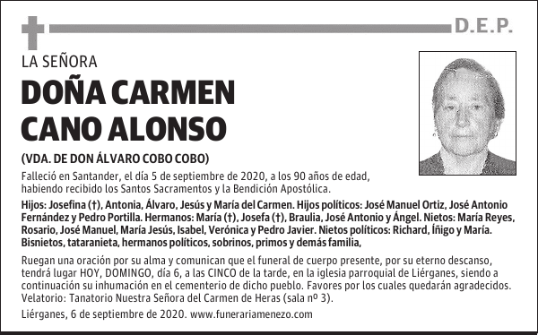 DOÑA CARMEN CANO ALONSO