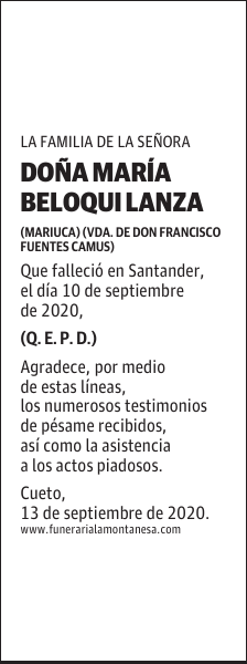 DOÑA MARÍA BELOQUI LANZA